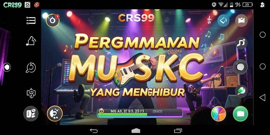 Screenshot gameplay CRS99 yang menampilkan interaksi pengguna dengan alat musik.