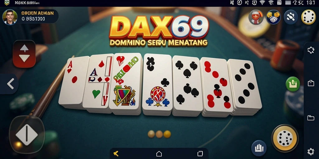 Gameplay seru DAX69 dengan dominonya yang penuh warna.