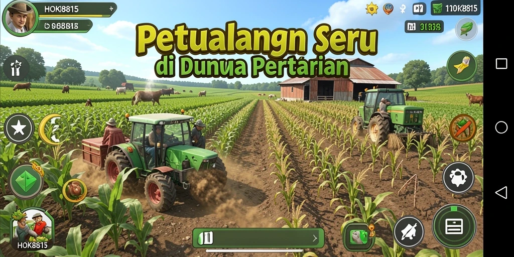 Gameplay seru dalam HOKI8815 dengan berbagai aktivitas pertanian.