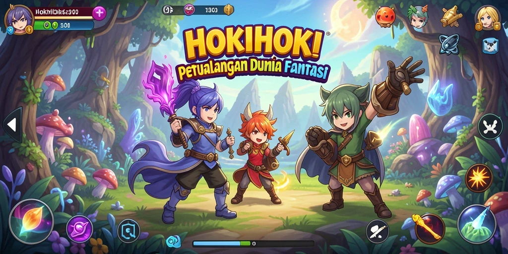 Tampilan gameplay HOKIHOKI dengan karakter Anime yang menawan.