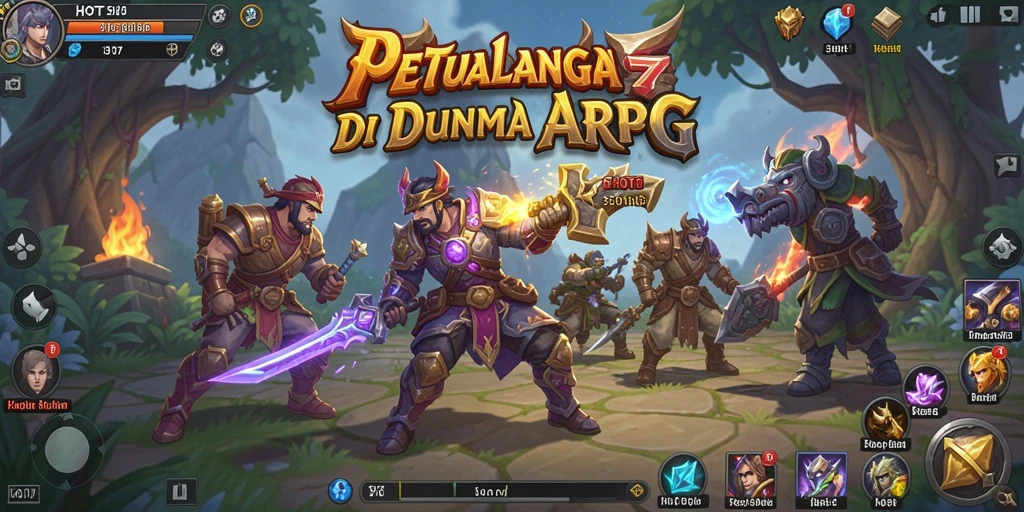 Screenshot utama menampilkan aksi seru dalam permainan ARPG.