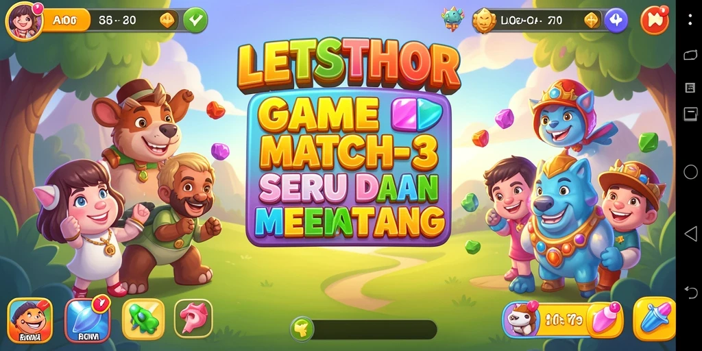 Screenshot gameplay LETSTHOR yang menunjukkan keseruan mencocokkan item.