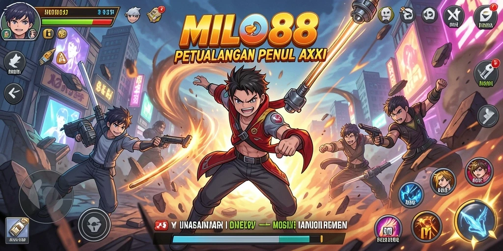 Tangkapan layar menampilkan aksi seru dalam game Anime.