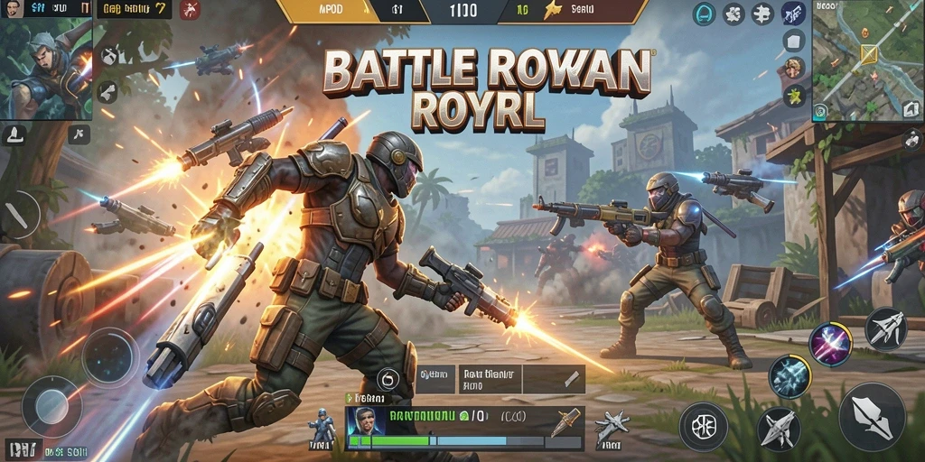 Gameplay seru dalam MPOID yang menggambarkan pertarungan Battle Royale.