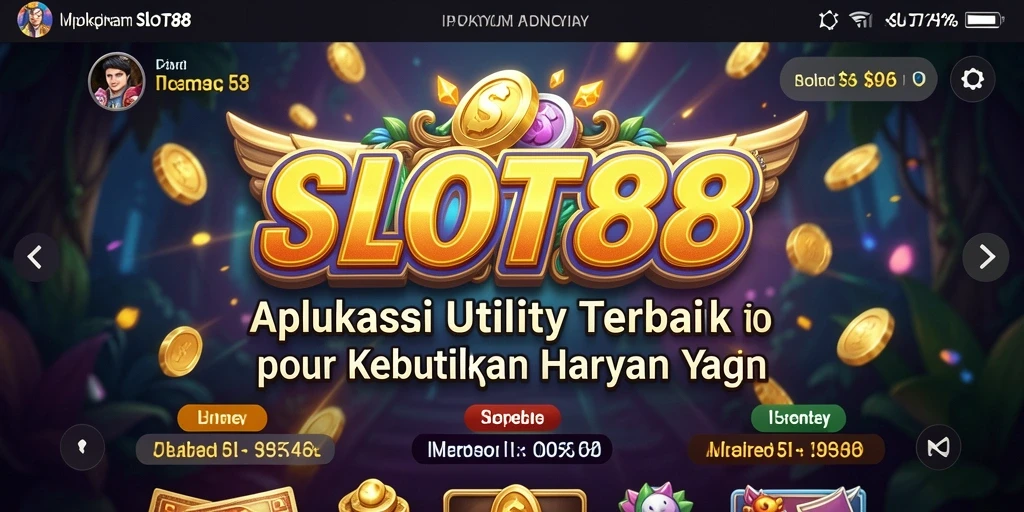 Screenshot utama SLOT88 menunjukkan antarmuka aplikasi Utility yang ramah pengguna.