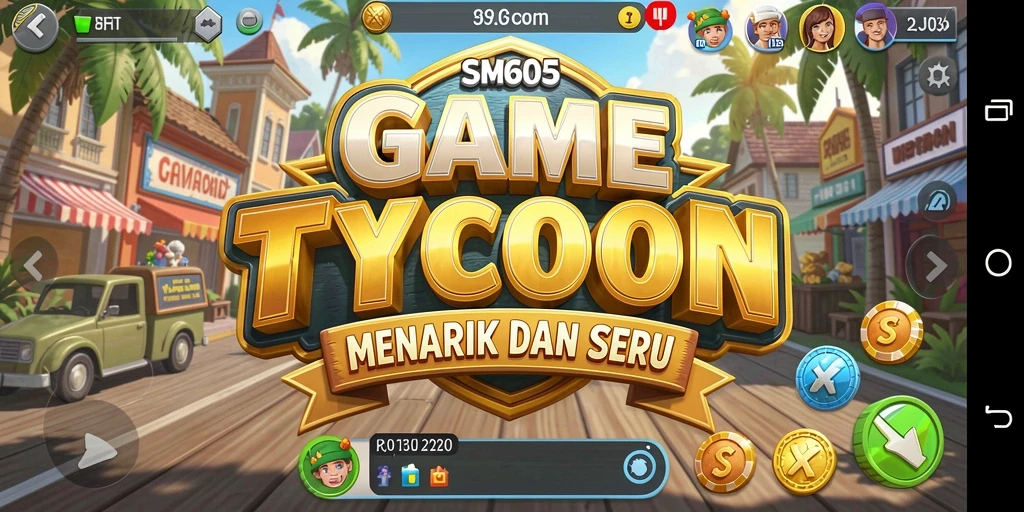 Tampilan gameplay SM605 yang menantang dan seru dalam membangun bisnis.