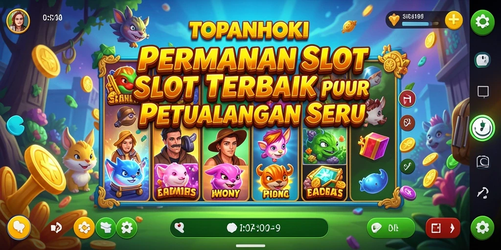 Tangkapan layar gameplay seru dari TOPANHOKI yang penuh warna.