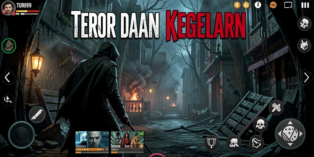 Screenshot TURU99 menampilkan suasana gameplay yang mencekam dan penuh ketegangan.
